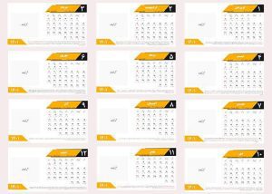 تقویم رومیزی لایه باز و خام 1401