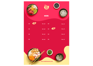 قالب آماده طرح منوی رستوران
