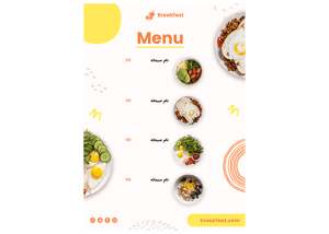 طرح لایه باز منو رستوران Psd