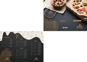منوی آماده طرح بروشوری برای فست فودی