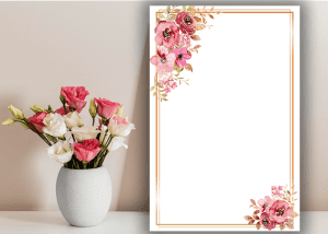 طرح حاشیه گل - طرح خام تقدیر نامه