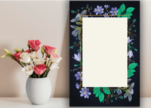 حاشیه گل با پس زمینه مشکی