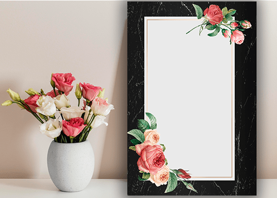 کادر و حاشیه تیره گل لایه باز