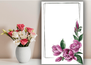 طرح حاشیه گل - طرح خام تقدیر نامه