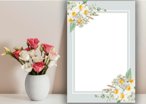 لوح تقدیر آماده با حاشیه گل