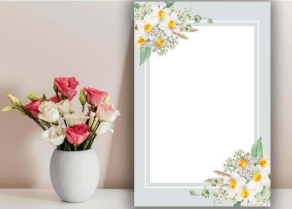 لوح تقدیر آماده با حاشیه گل