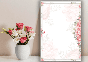 طرح حاشیه گل - طرح خام تقدیر نامه