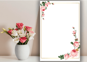 طرح حاشیه گل - طرح خام تقدیر نامه