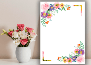 طرح حاشیه گل - طرح خام تقدیر نامه