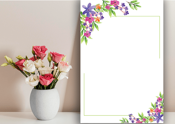 حاشیه گل PSD و آماده