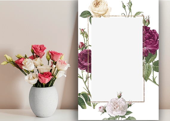 طرح زیبای حاشیه گل برای پوستر و دفتر