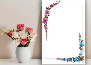 طرح گل برای لوح تقدیر دانش آموزی