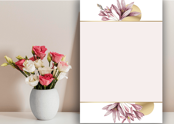 طرح خام و لایه باز حاشیه گل برای پوستر