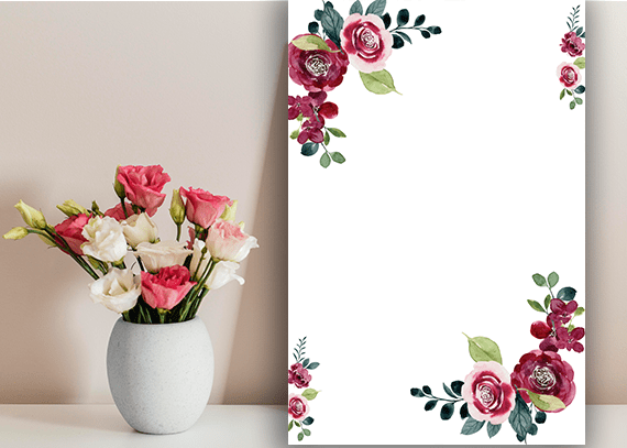 طرح لایه باز حاشیه گل بصورت خام