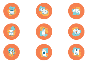 هایلایت استوری کافی شاپ زمینه نارنجی