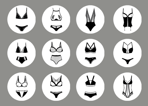 کاور هایلایت لباس زیر سیاه و سفید 3