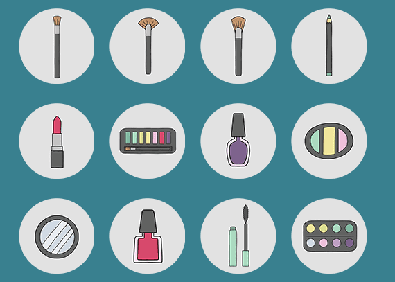 کاور هایلایت لوازم آرایشی زمینه طوسی 48