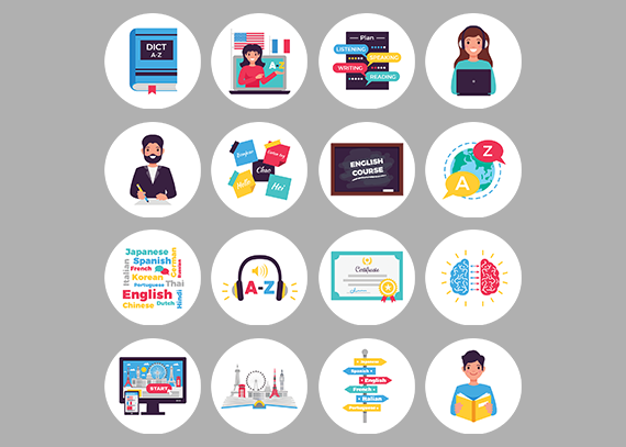 عکس آماده کاور هایلایت آموزش زبان 19