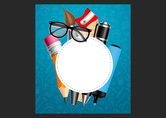 طرح عینک و تحریر برای نام کلاس