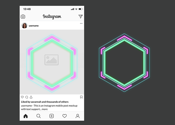 فریم 6 ضلعی پست اینستاگرام 35
