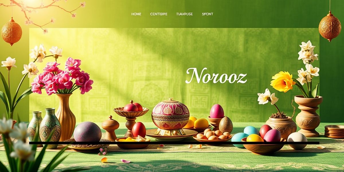 A design layout showcasing a Norooz slider in use on a website