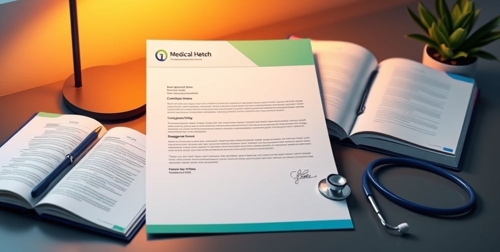 An aesthetically pleasing screenshot of a medical letterhead template in Microsoft Word, showcasing colorful elements and a professional layout.