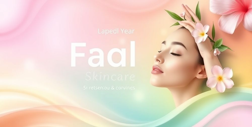 A vibrant and colorful flyer design for a facial skin service, featuring attractive text, images of facial treatments, and appealing colors. The background is soft and calming, representing the skincare theme.