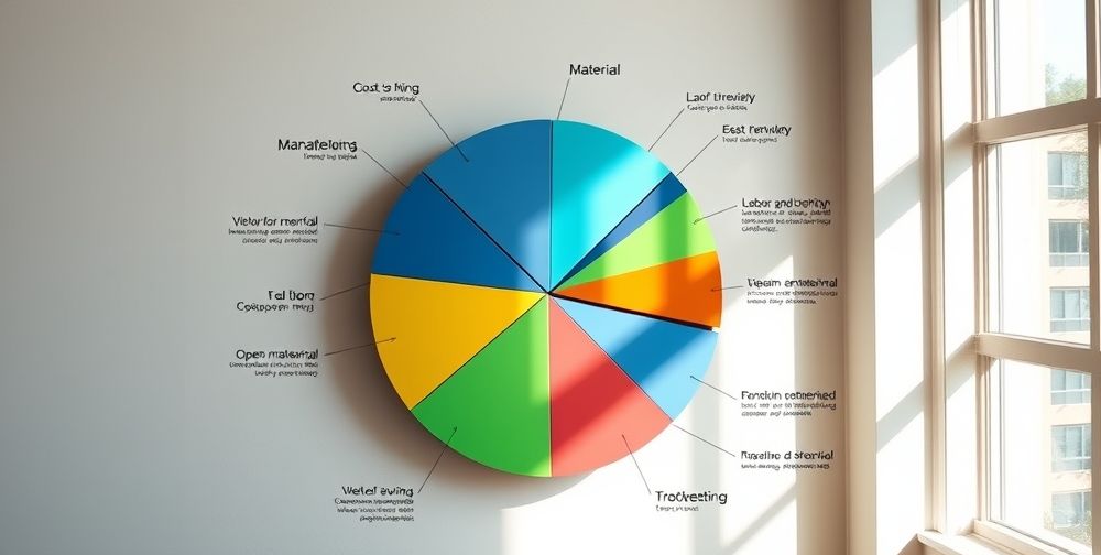 A pie chart showing the breakdown of costs in a creative project, highlighting areas where savings can be made through the use of open design templates.