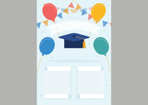 گواهی جشن پایان دوره ابتدایی با طرح شادمانه