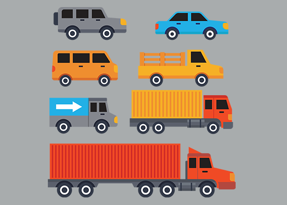 طرح انواع خودروهای باری و سواری