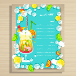 منوی آبمیوه و بستنی لایه باز