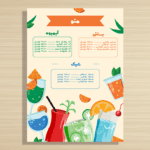 منوی شیک و جذاب آبمیوه بستنی