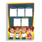 طرح برنامه کلاسی 4 دختر + فایل لایه باز