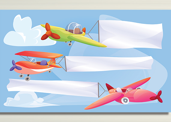 دانلود عکس‌ هواپیما کودکانه با سبک انیمیشن
