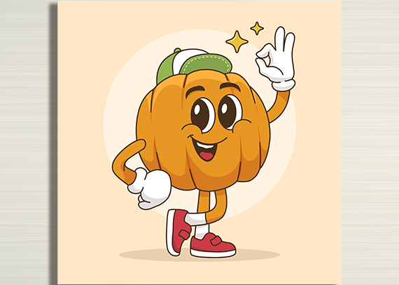 تصویر کودکانه انیمیشنی با شخصیت‌ کدو