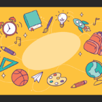 طراحی جلد کودکانه با تم مدرسه و آموزش