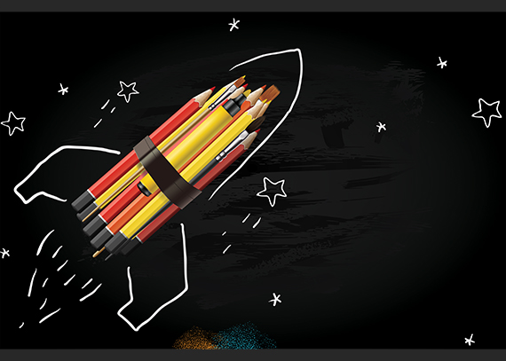 طرح جلد کودکانه با تم فضایی و علمی تخیلی