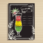 طرح اختصاصی منوی آبمیوه و بستنی با سبک مینیمال و شیک