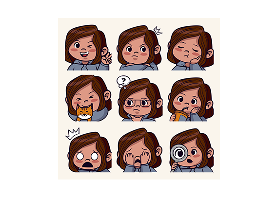 پک آموزشی چهره‌های احساسی دخترانه10