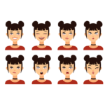 کارت‌های چاپی چهره و احساسات کودک ابزار آموزشی