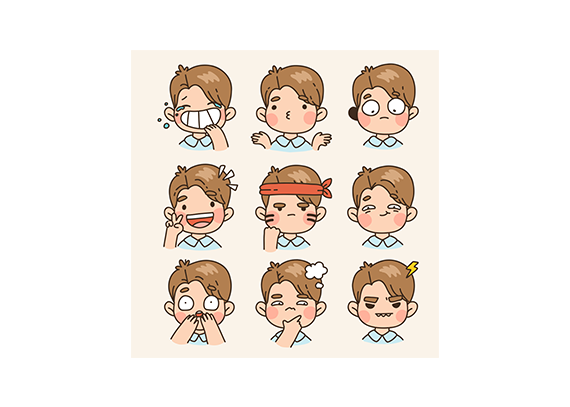 شکلک‌های آموزشی هیجان کودک پسرانه33