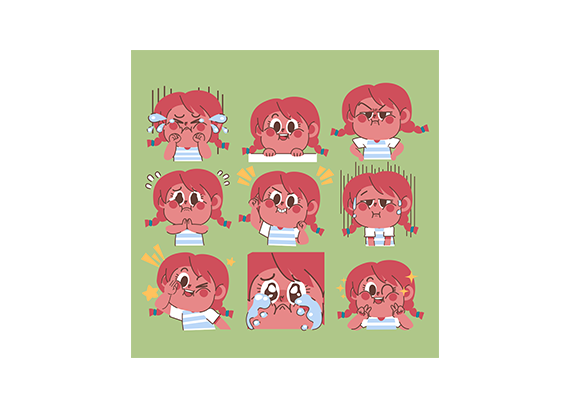 پک کاراکترهای احساسی کودک دخترانه32