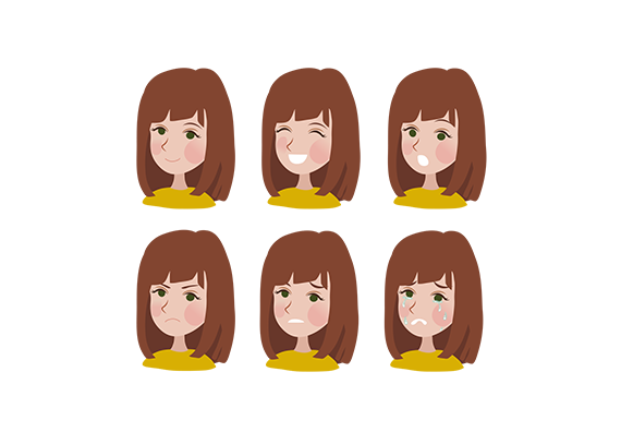 پک کامل شکلک‌ احساسات کودکانه دختر04