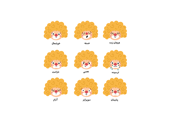 پک آموزش چهره‌های احساسی طرح دلقک29