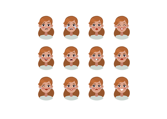 پک شکلک‌های احساسات کودک دختر08