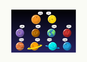 طرح آماده منظومه شمسی با قابلیت تغییر اندازه