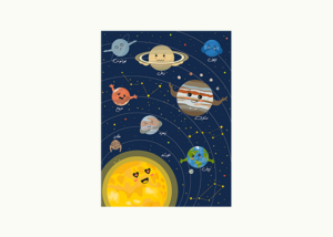 طرح آموزشی منظومه شمسی | آماده، لایه باز، قابل چاپ