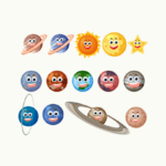 طرح لایه باز منظومه شمسی مناسب چاپ آموزشی