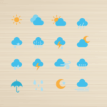 طرح آیکون مینیمال وضعیت آب‌وهوا