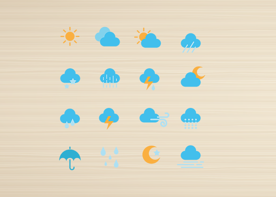 طرح آیکون مینیمال وضعیت آب‌وهوا26